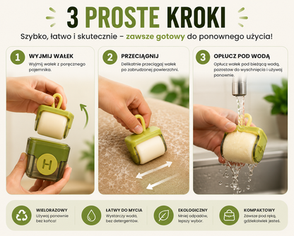 NanoRoller™ | Wielorazowy Wałek do Usuwania Sierści i Kłaczków